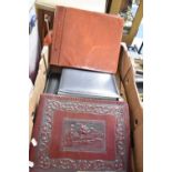 A Collection of Vintage and Modern Leather Bound Photo Albums