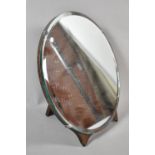 An Art Deco Circular Easel Back Dressing Table Mirror with Bevelled Glass, 30cm Diameter