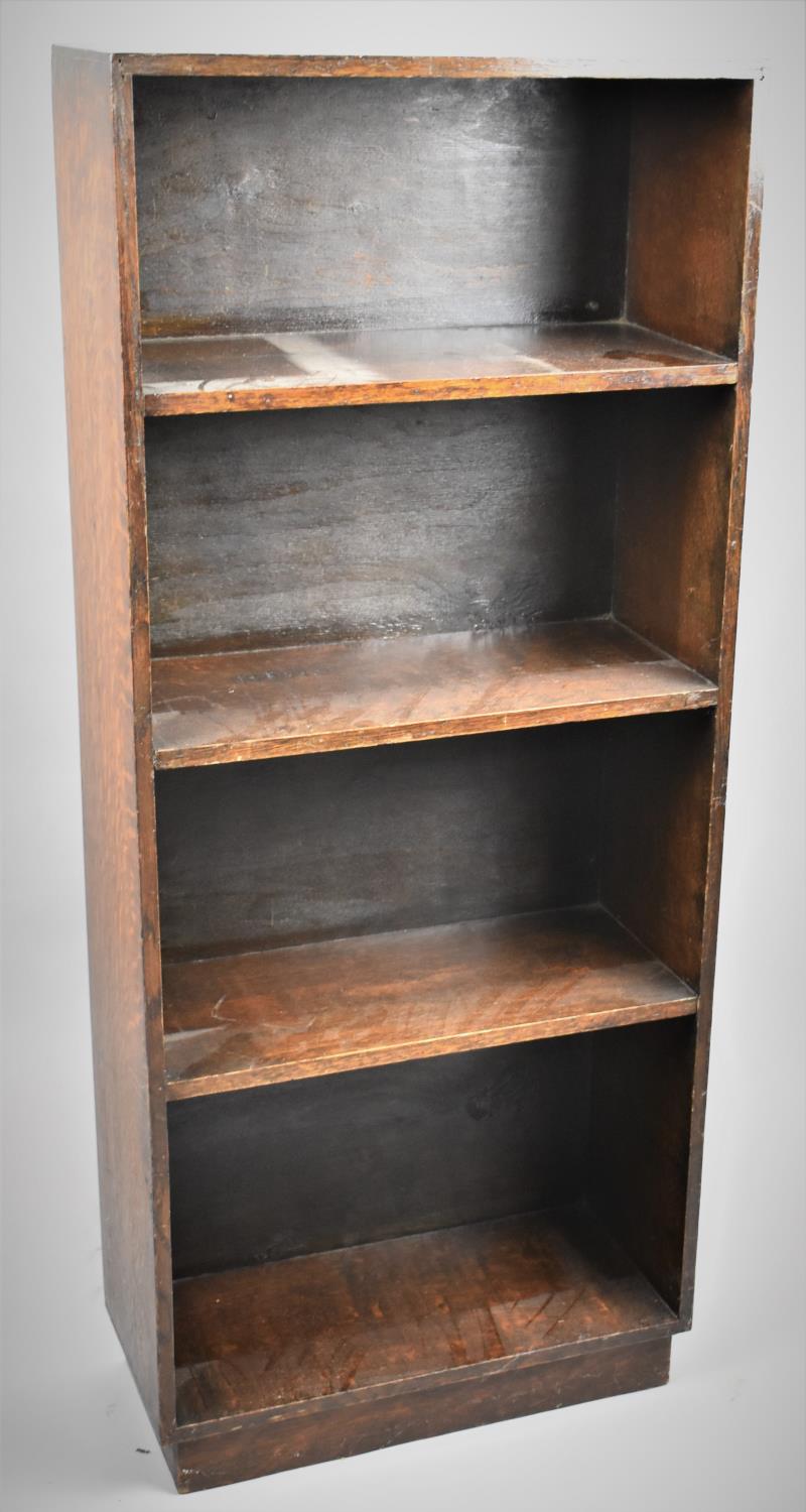 An Edwardian Oak Four Shelf Open Bookcase, 40.5cm wide