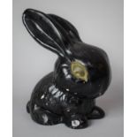 A Black Painted Ceramic Sylvac Style Rabbit, 16cm high