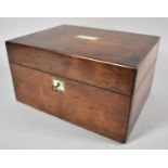 A Late 19th Century Rosewood Fitted Ladies Workbox with Removable Tray, Silver Plate Topped