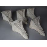 Five Moulded Plaster Sconces, 23cm high