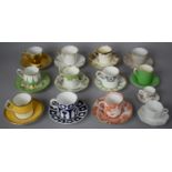A Collection of Various Cabinet Coffee Cans and Saucers (Eleven in total) To include Coalport, Royal