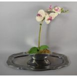 A French Fish Serving Platter Together with an Artificial Orchid