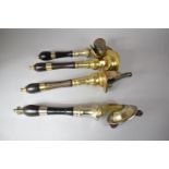 A Collection of Four Vintage Brass Mounted Beer Pump Handles, Each 40cm high