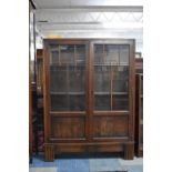 An Edwardian Oak Glazed Bookcase, 90cm wide