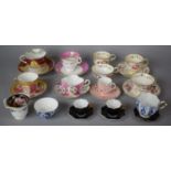 A Collection of Various Cabinet Cups and Saucers to include Spode, Coalport, 19th Century Examples