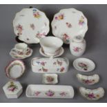 A Collection of Various Floral Pattern Ceramics to include Royal Crown Derby Derby Posies Tea Caddy,