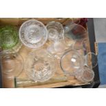 A Box of Various Moulded, Coloured and Plain Glassware