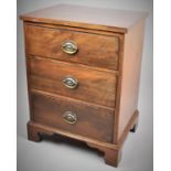 An Edwardian Mahogany Three Drawer Chest with Oval Brass Handles, 53cm Wide