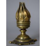 A 19th Century Bronze Lotus Incense Burner, 12cm high