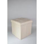 A Modern Buttoned Box Stool, 37cm Square