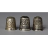 Three Silver Thimbles all Hallmarked for Birmingham 1906/21/71