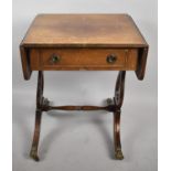 A Modern Reproduction Walnut Occasional Table with Single Drawer, For Restoration, 45.5cm wide