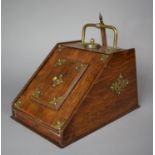 A Late 19th Century Brass Mounted Oak Novelty Desk Top Ink and Stationery Stand in the Form of a