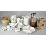 A Collection of Various Ceramics to include Continental Trefoil Dish, Portmeirion Leaf Vase, Aynsley