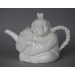 A Blanc De Chine Novelty Teapot, 14cm high