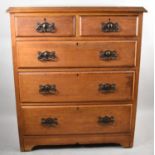 An Art Nouveau Satinwood Chest of Two Short and Three Long Drawers, 91cm wide