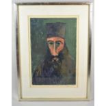 A Framed Portrait of Orthodox Priest, Signed and Dated 1967, 40cm high