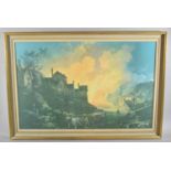 A Framed Print, Coalbrookdale by Knight, 75cm wide