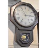 An American Octagonal Drop Dial Wall Clock by Seth Thomas For Restoration, 60cm high