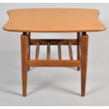 A 1970's Shaped Topped Small Coffee Table with Spindle Stretcher Shelf, 50cm Long