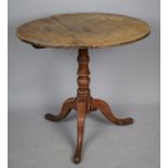 A 19th Century Circular Snap Top Tripod Table, Top For Restoration, 78cm Diameter