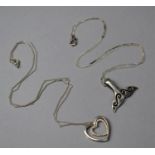 Two Silver Pendants on Two Fine Silver Chains