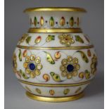 A North Indian/Persian Enamelled and Jewelled Vase, 10cm HIgh