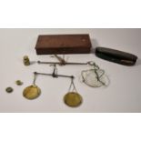 A Late 19th Century Mahogany Cased Set of Scales (Incomplete, Together with a Small Metal Cased