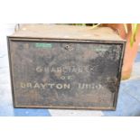 A Vintage Metal Four Section Filing Box, The Hinged Fall Front Lid Inscribed "Guardians of Drayton