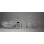 A Collection of Various Glassware to Include Good Quality Large Cut Glass Bowl, Clear Glass Decanter