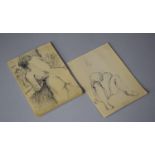 A Small Artist Sketchbook Containing Figure Sketches, 10.5cm high