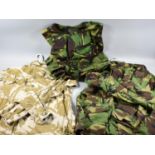 A Military Camouflage Vest, Desert Camouflage Shirt and a Nato Camouflage Jacket