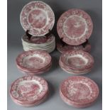 A Collection of Various Transfer Print Decorated Plates and Shallow Bowls by Enoch Wedgwood