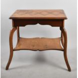 An Edwardian Parquetry Inlaid Rectangular Occasional Table with Stretcher Shelf (AF) on Cabriole