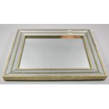 A Modern Rectangular Wall Mirror, 50cm x 40cm