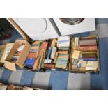 Four Boxed of Vintage Hard and PaperBack Books Together with a Collection of Various Prints,