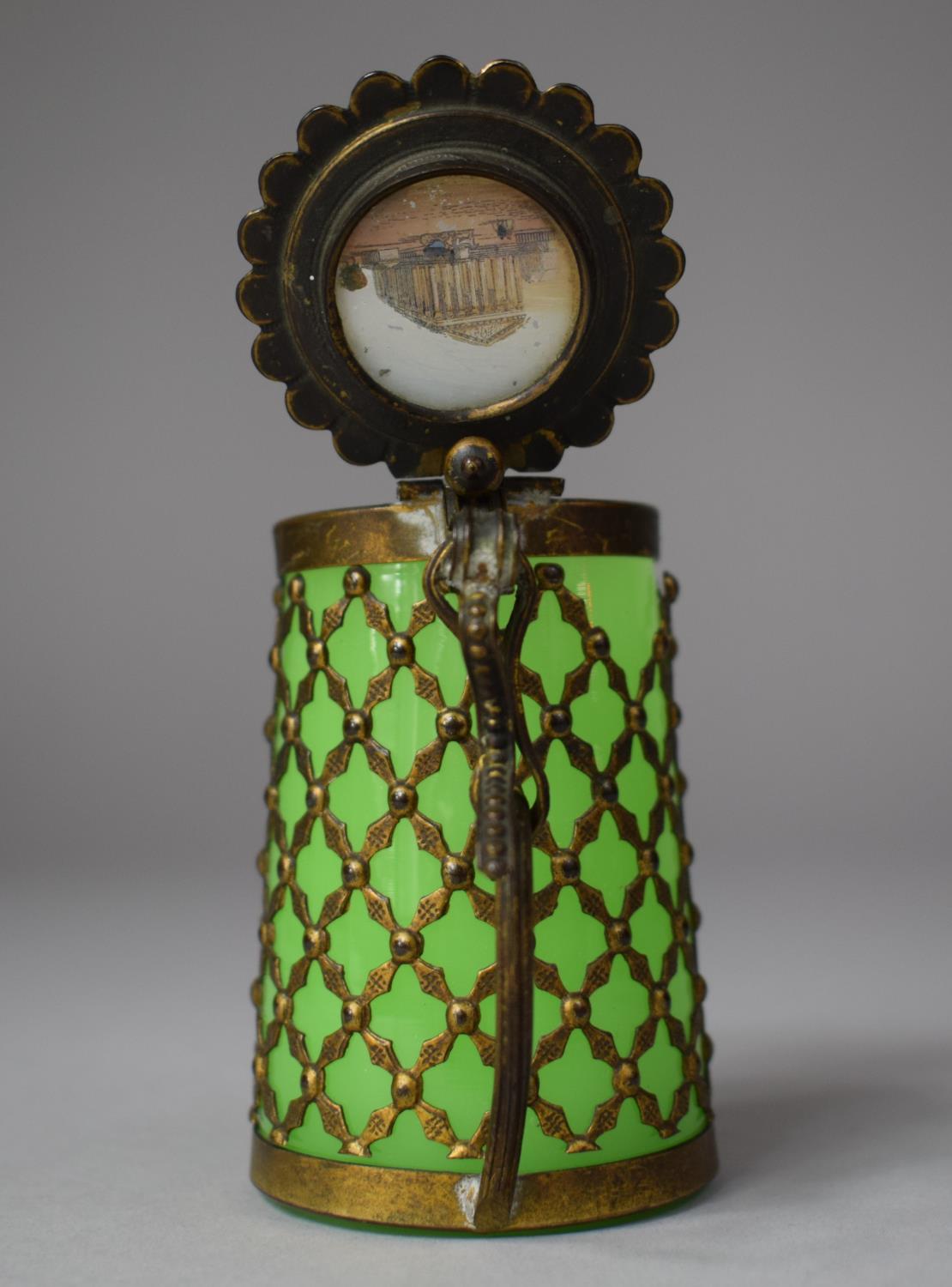 A Late 19th/Early 20th Century Grand Tour Souvenir in the Form of a Gilt Metal Mounted Glass - Image 3 of 7