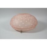 A Vintage Acid Etched Pink Glass Ceiling Light Shade, 30cm Diameter