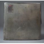 A Silver Cigarette Case with Engine Turned Decoration, Birmingham Hallmark