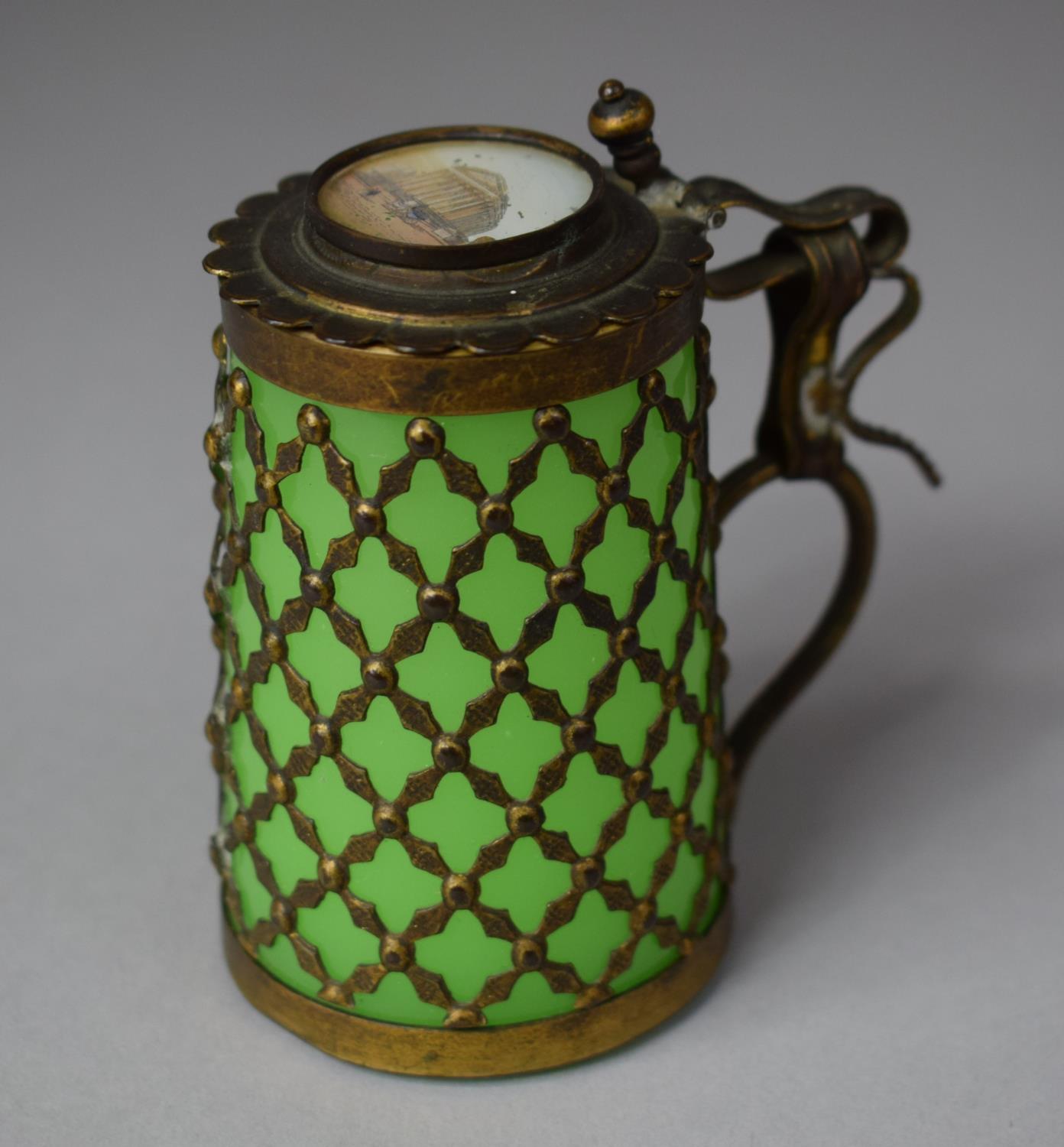 A Late 19th/Early 20th Century Grand Tour Souvenir in the Form of a Gilt Metal Mounted Glass