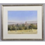 A Framed Watercolour, "Bathed in Morning Sunlight, Ludlow from Whitcliffe" by Keith Noble, Cost £850