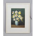 A Framed Still Life Watercolour Depicting Daffodils in Vase, 36cm high