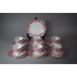 A Royal Standard Roses of Sharon Pattern Teaset to Include Cakeplate, Six Sided Plate, Six Saucers