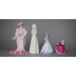 A Collection of Four Figurines to Include Royal Doulton Kirsty, Coalport Winning Stroke and