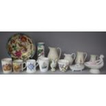 A Collection of Various Continental and English Ceramics to Include 19th Century Moulded Creamware