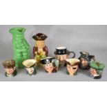 A Collection of Various Character and Toby Jugs to Include Royal Doulton Rip Van Winkle, Long John