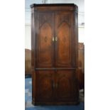 A Mid 19th Century Inlaid Oak Double Freestanding Corner Cabinet in Need of Restoration, Inlaid