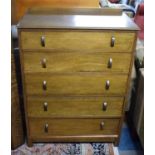 An Edwardian Galleried Five Drawer Bedroom Chest, 86cm Wide